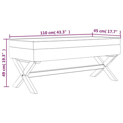 vidaXL Sgabello Portaoggetti Blu 110x45x49 cm in Velluto