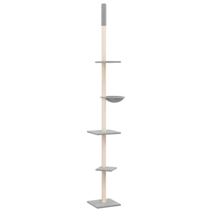 vidaXL Albero per Gatti Pavimento Soffitto Grigio Chiaro 263,5-289,5cm