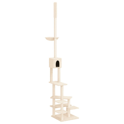 vidaXL Albero per Gatti da Pavimento a Soffitto Crema 268,5-294,5 cm