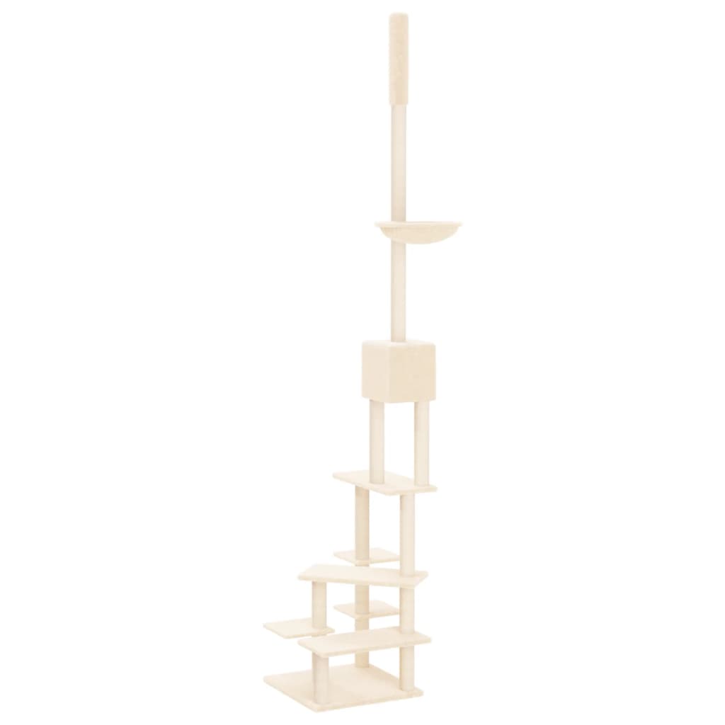 vidaXL Albero per Gatti da Pavimento a Soffitto Crema 268,5-294,5 cm