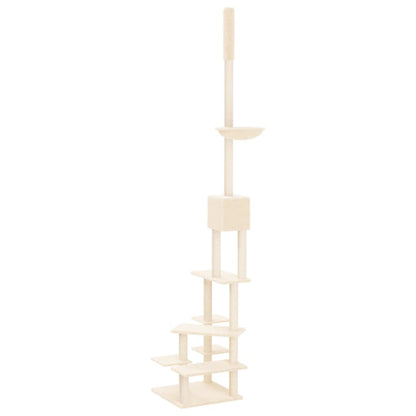 vidaXL Albero per Gatti da Pavimento a Soffitto Crema 268,5-294,5 cm