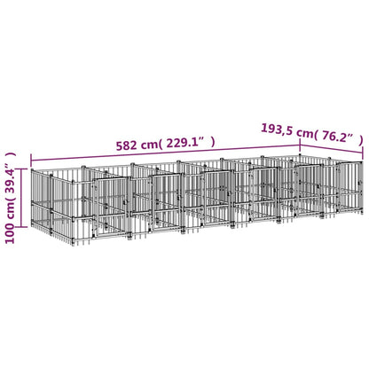 vidaXL Gabbia per Cani da Esterno in Acciaio 11,26 m²