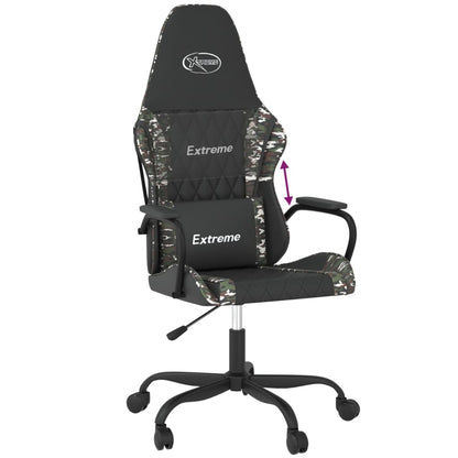vidaXL Sedia da Gaming Nero e Mimetico in Similpelle