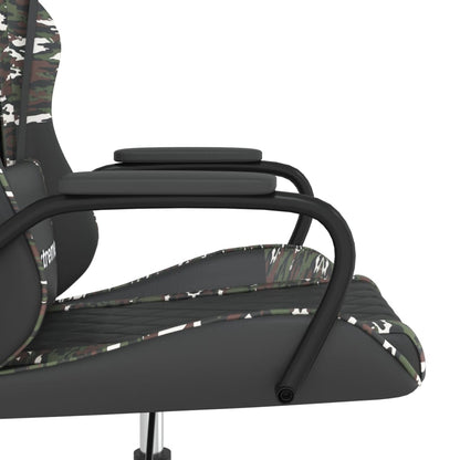 vidaXL Sedia da Gaming Nero e Mimetico in Similpelle