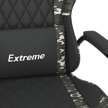 vidaXL Sedia da Gaming Nero e Mimetico in Similpelle
