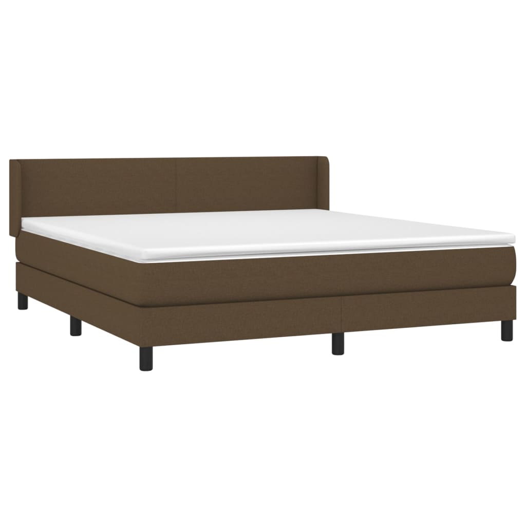 vidaXL Giroletto a Molle con Materasso Marrone Scuro 160x200cm Tessuto