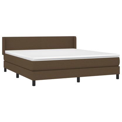 vidaXL Giroletto a Molle con Materasso Marrone Scuro 160x200cm Tessuto