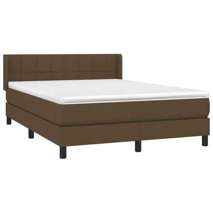 vidaXL Giroletto a Molle con Materasso Marrone Scuro 140x200cm Tessuto