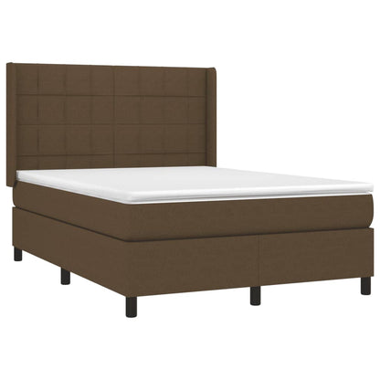 vidaXL Giroletto a Molle con Materasso Marrone Scuro 140x200cm Tessuto
