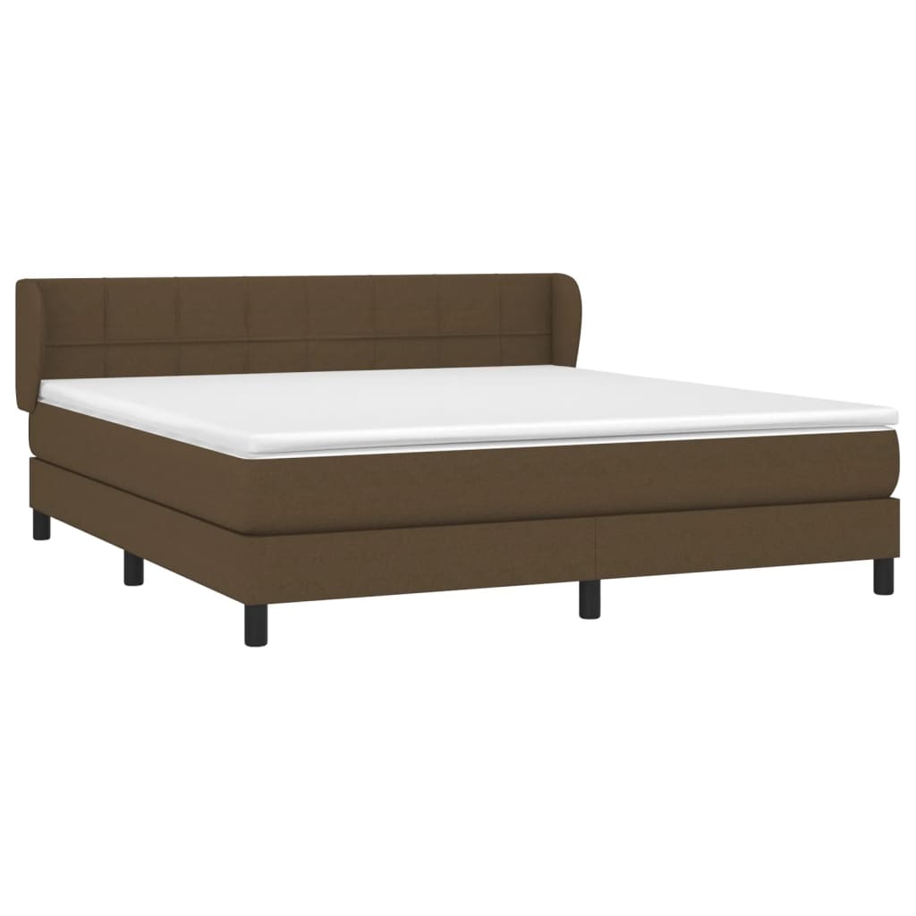 vidaXL Giroletto a Molle con Materasso Marrone Scuro 160x200cm Tessuto