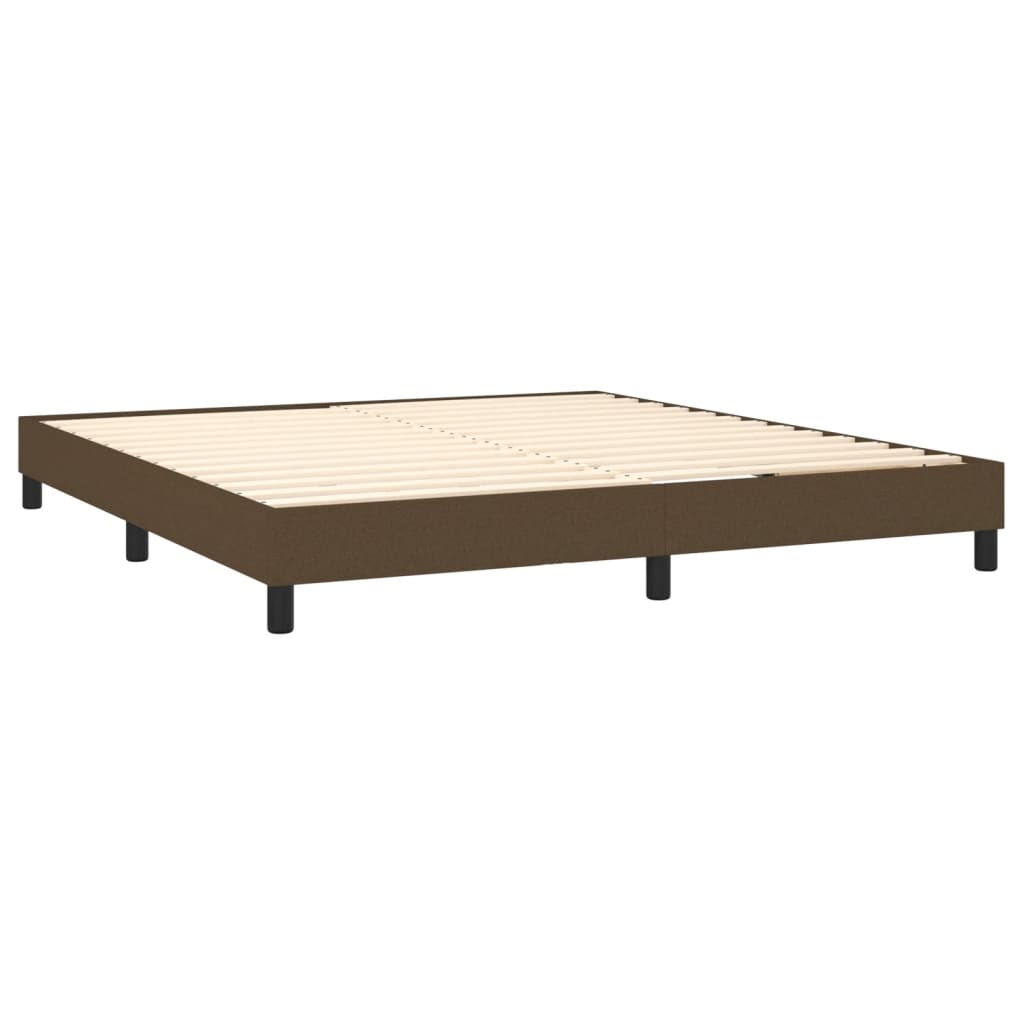 vidaXL Giroletto a Molle con Materasso Marrone Scuro 160x200cm Tessuto