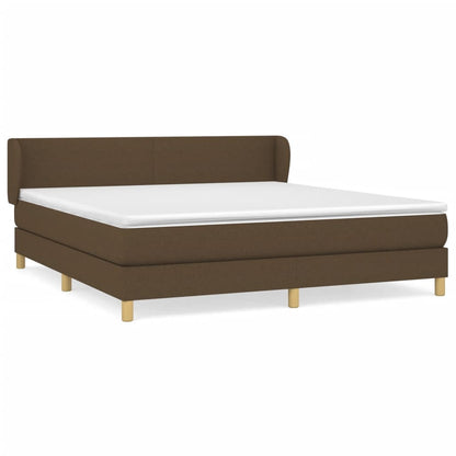 vidaXL Giroletto a Molle con Materasso Marrone Scuro 160x200cm Tessuto
