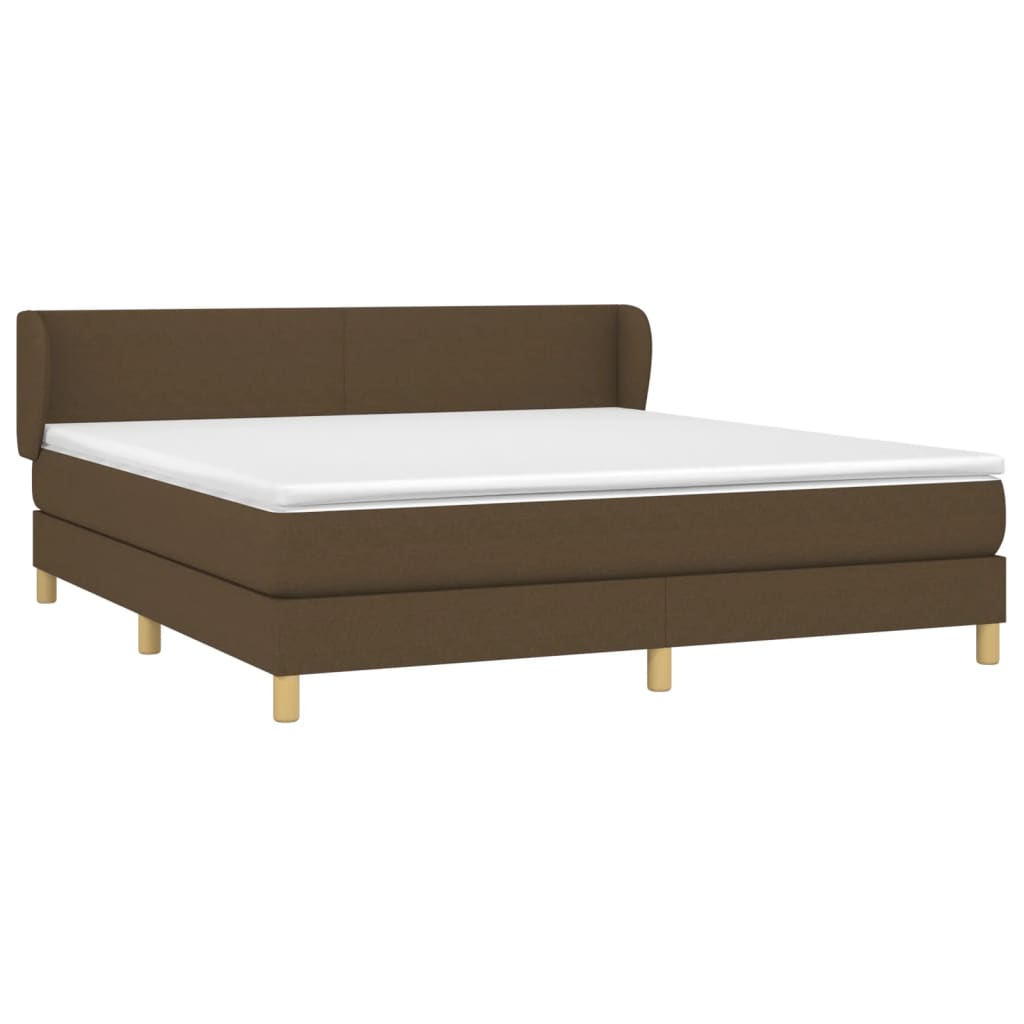 vidaXL Giroletto a Molle con Materasso Marrone Scuro 160x200cm Tessuto