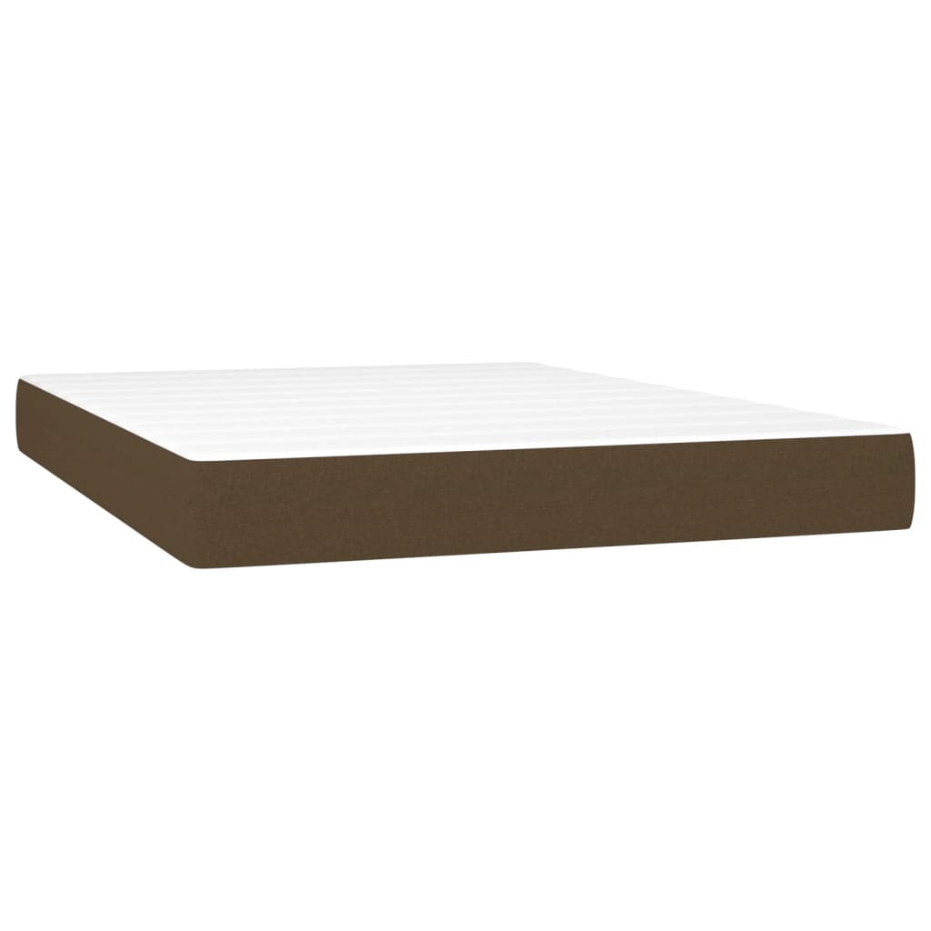 vidaXL Giroletto a Molle con Materasso Marrone Scuro 140x200cm Tessuto