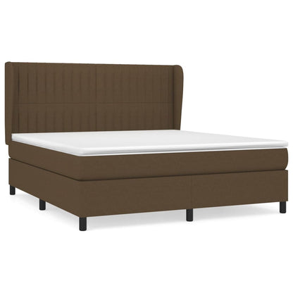 vidaXL Giroletto a Molle con Materasso Marrone Scuro 160x200cm Tessuto