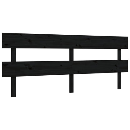 vidaXL Giroletto con Testiera Nero 200x200 cm in Legno Massello