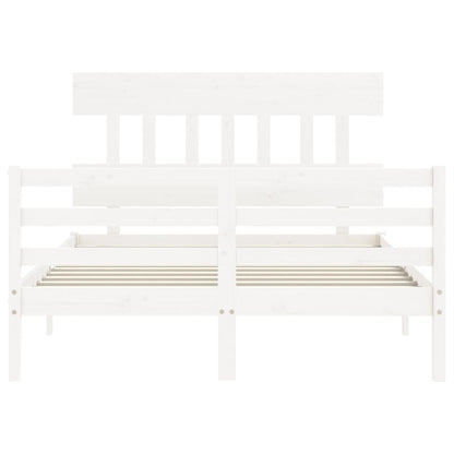 vidaXL Giroletto con Testiera Bianco 140x200 cm in Legno Massello