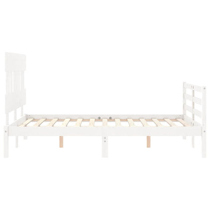 vidaXL Giroletto con Testiera Bianco 140x200 cm in Legno Massello