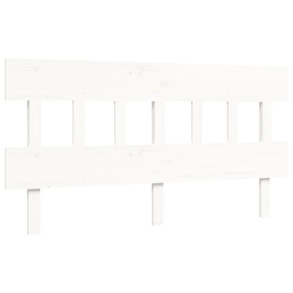 vidaXL Letto per Anziani con Testiera Bianco 160x200 cm Legno Massello