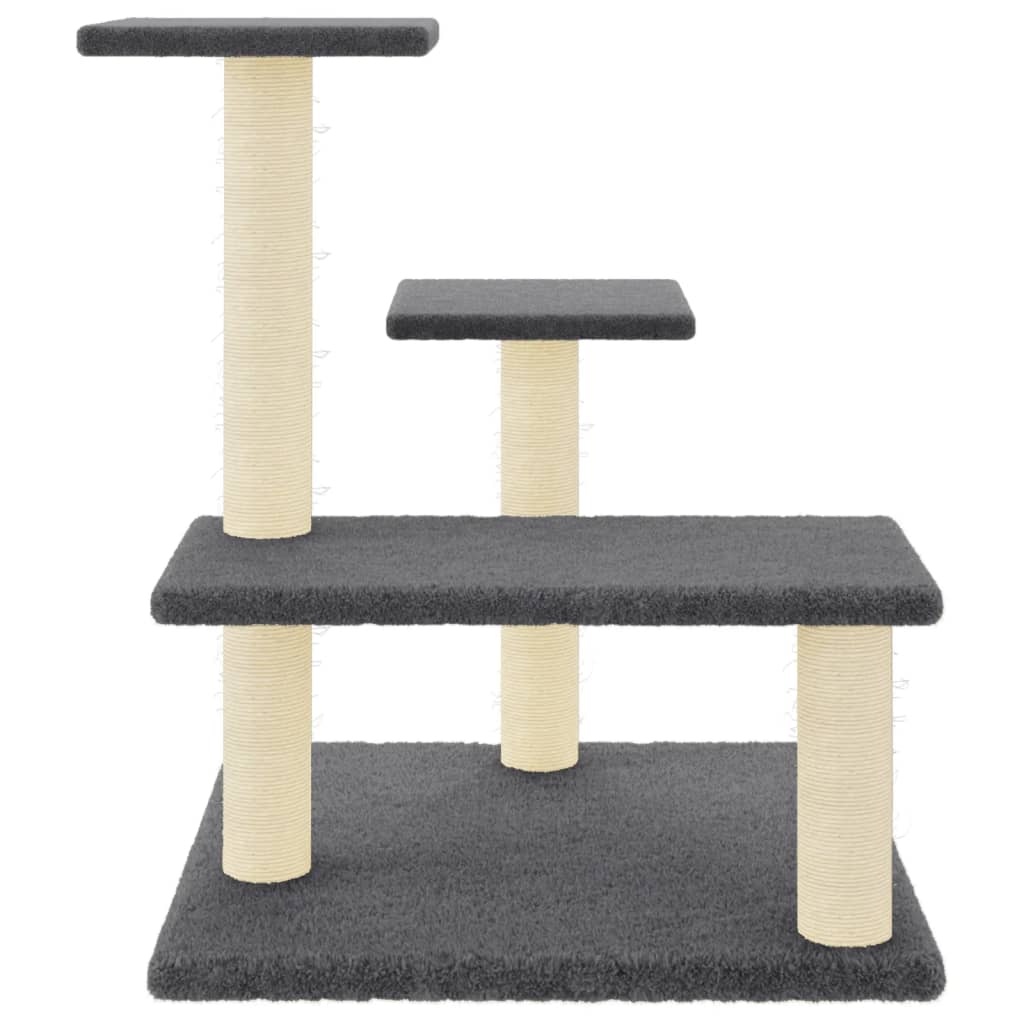 vidaXL Albero per Gatti con Tiragraffi in Sisal Grigio Scuro 61 cm