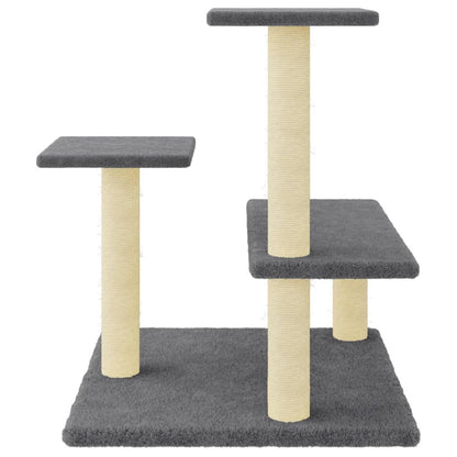 vidaXL Albero per Gatti con Tiragraffi in Sisal Grigio Scuro 61 cm