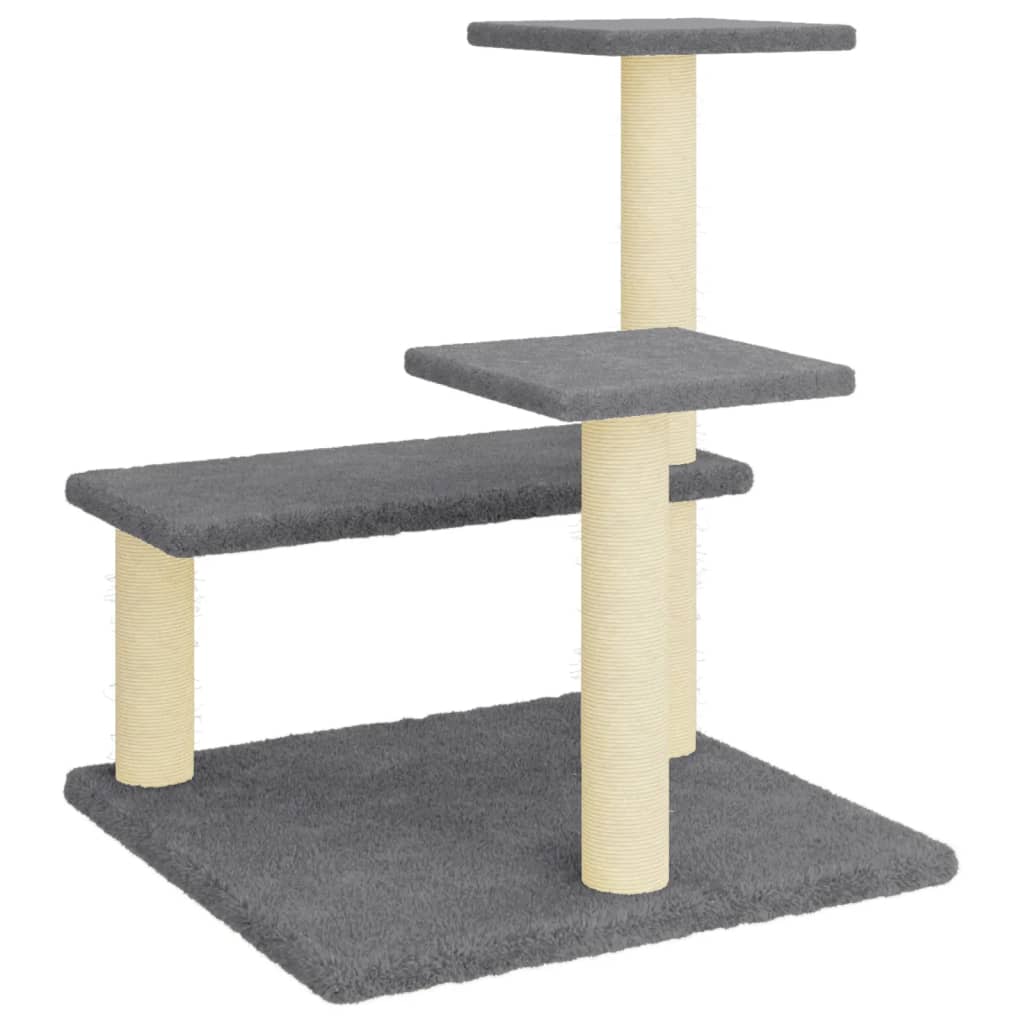 vidaXL Albero per Gatti con Tiragraffi in Sisal Grigio Scuro 61 cm