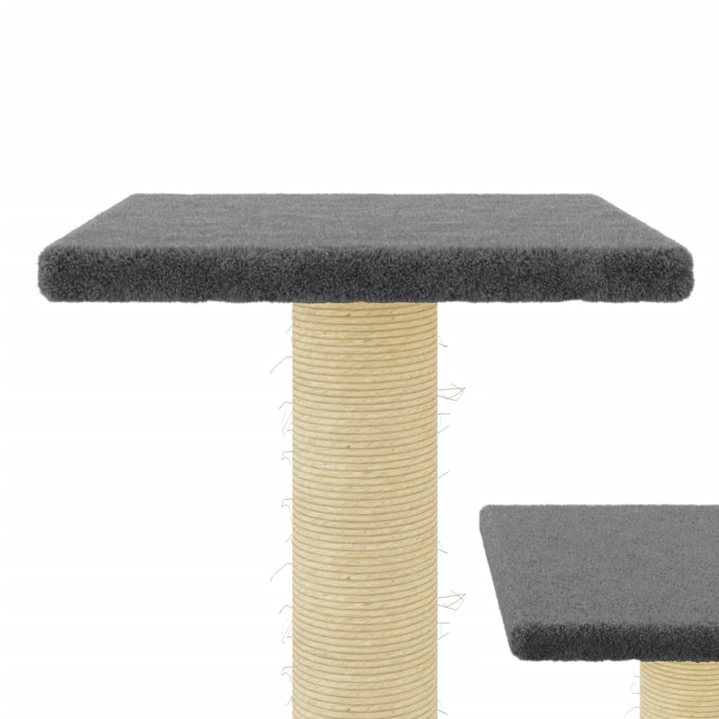 vidaXL Albero per Gatti con Tiragraffi in Sisal Grigio Scuro 61 cm