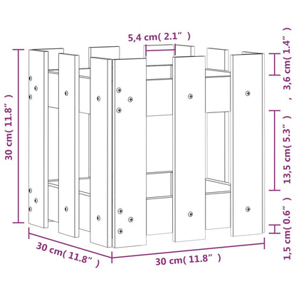 vidaXL Fioriera Giardino Design Recinzione 30x30x30cm Massello Douglas