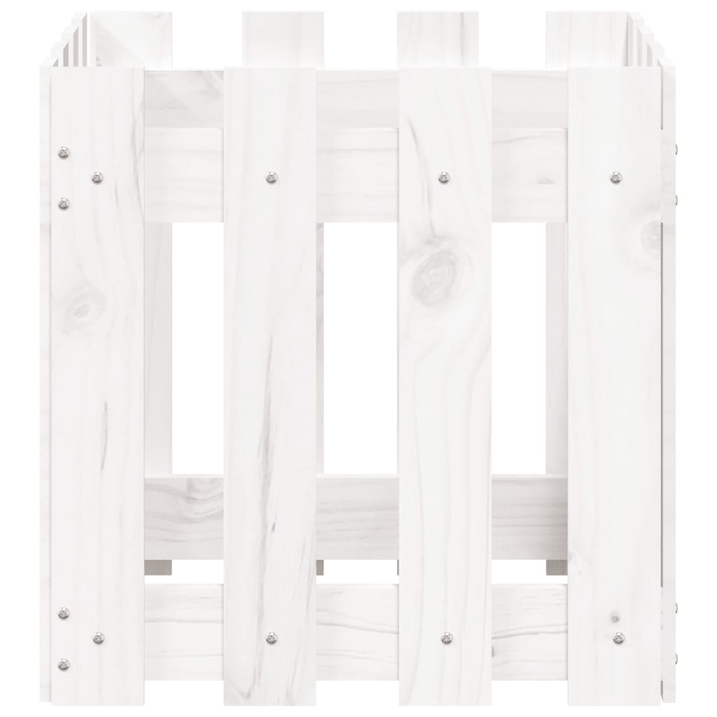 vidaXL Fioriera Giardino a Recinzione Bianco 40x40x40 cm Massello Pino VIDAXL