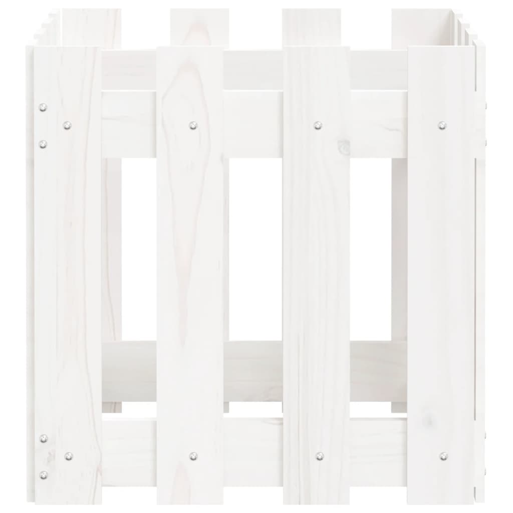 vidaXL Fioriera Giardino a Recinzione Bianco 40x40x40 cm Massello Pino VIDAXL