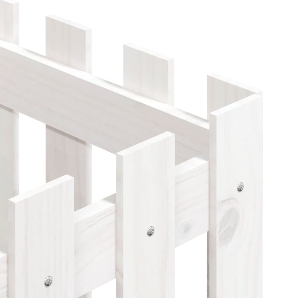 vidaXL Fioriera Giardino a Recinzione Bianco 40x40x40 cm Massello Pino VIDAXL