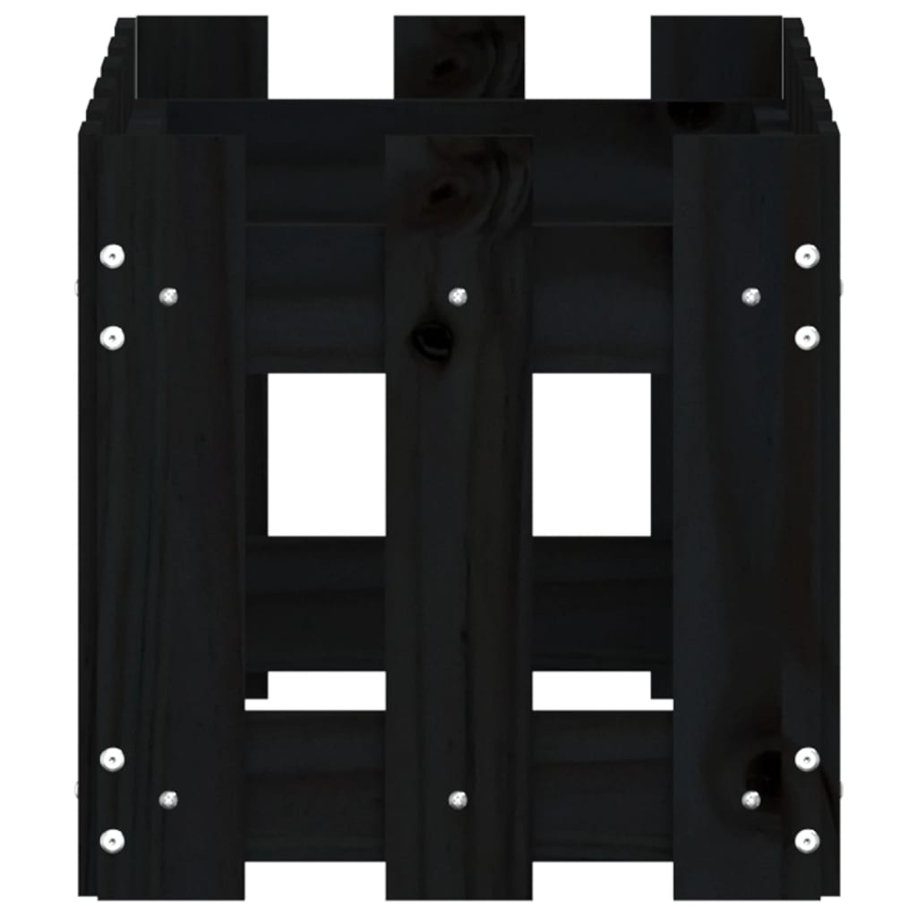 vidaXL Fioriera Giardino a Recinzione Nera 60x30x30 cm Massello Pino VIDAXL
