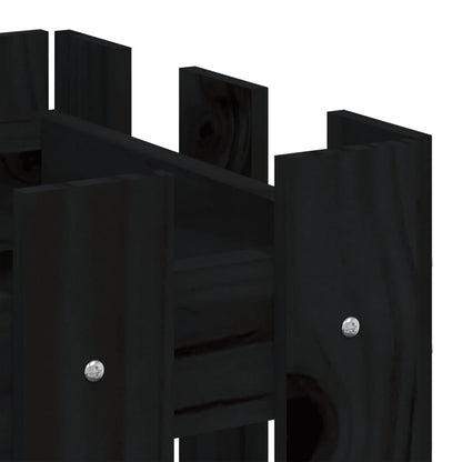 vidaXL Fioriera Giardino a Recinzione Nera 60x30x30 cm Massello Pino VIDAXL