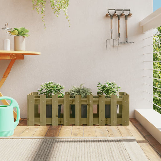 vidaXL Fioriera da Giardino Recinzione 100x30x30 cm in Pino Impregnato VIDAXL