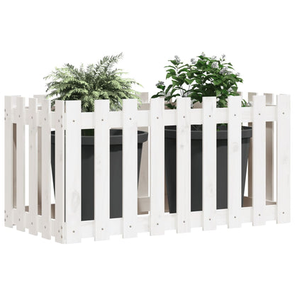 vidaXL Fioriera Giardino a Recinzione Bianca 100x50x70cm Massello Pino VIDAXL