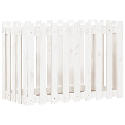 vidaXL Fioriera Giardino a Recinzione Bianca 100x50x70cm Massello Pino VIDAXL