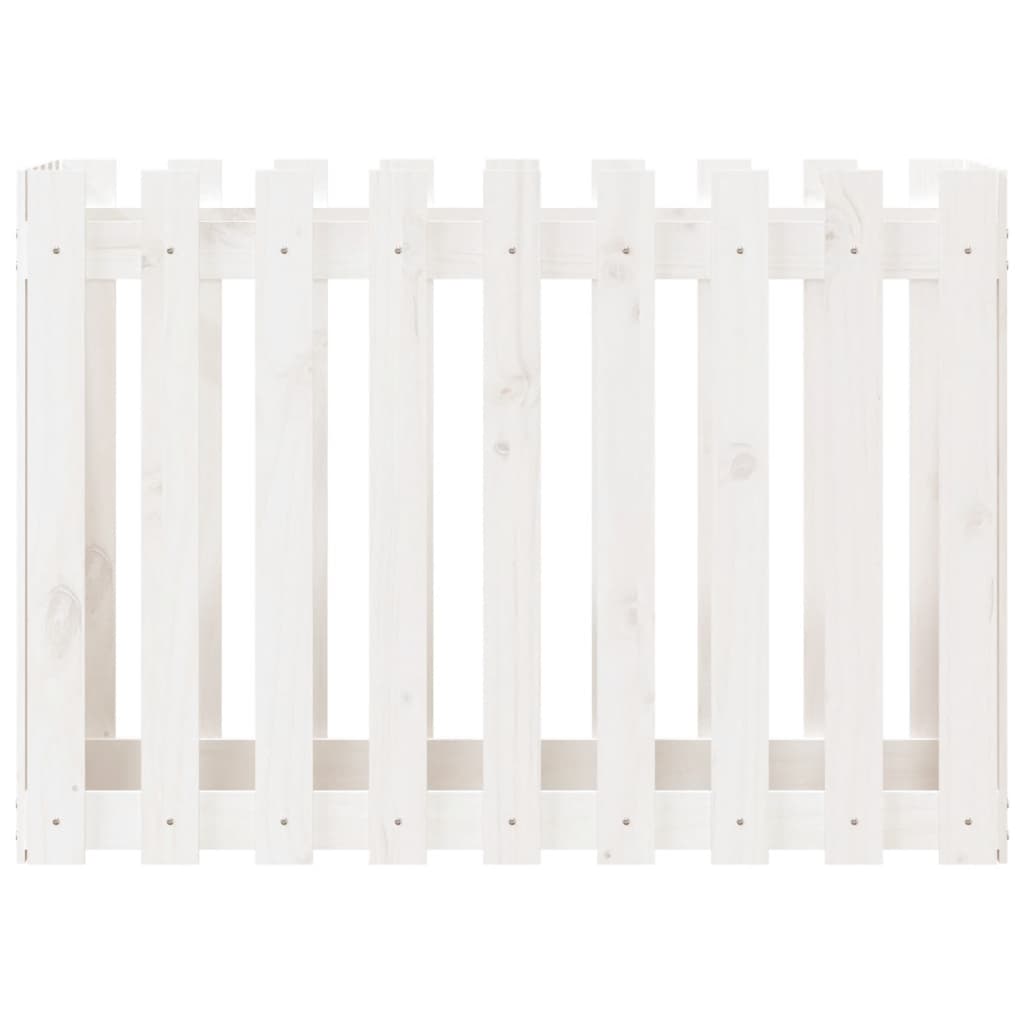 vidaXL Fioriera Giardino a Recinzione Bianca 100x50x70cm Massello Pino VIDAXL