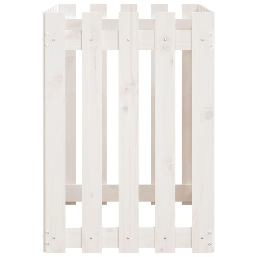 vidaXL Fioriera Giardino a Recinzione Bianca 100x50x70cm Massello Pino VIDAXL