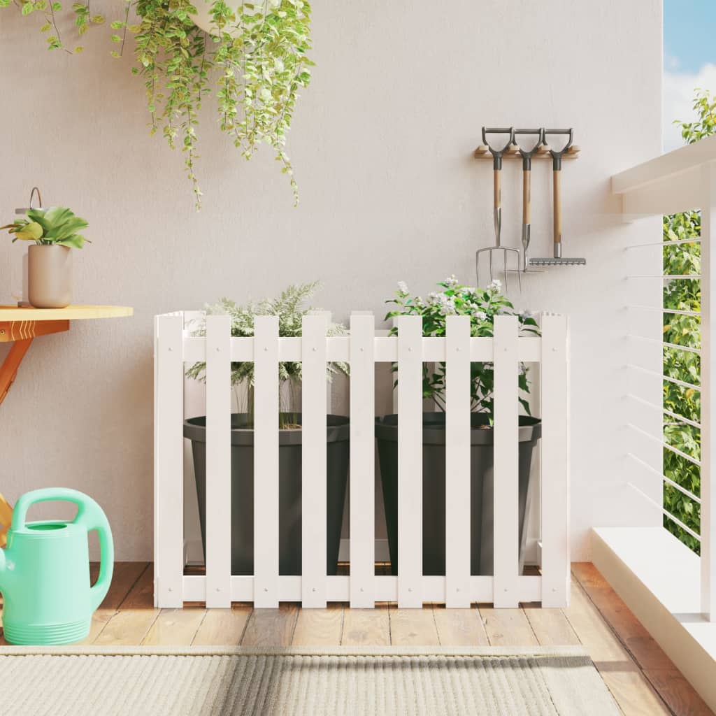vidaXL Fioriera Giardino a Recinzione Bianca 100x50x70cm Massello Pino VIDAXL