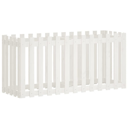 vidaXL Fioriera Giardino a Recinzione Bianca 150x50x70cm Massello Pino