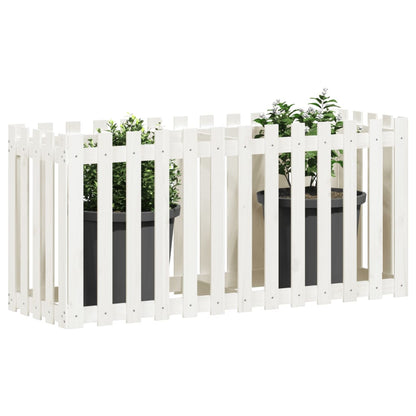 vidaXL Fioriera Giardino a Recinzione Bianca 150x50x70cm Massello Pino
