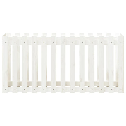vidaXL Fioriera Giardino a Recinzione Bianca 150x50x70cm Massello Pino