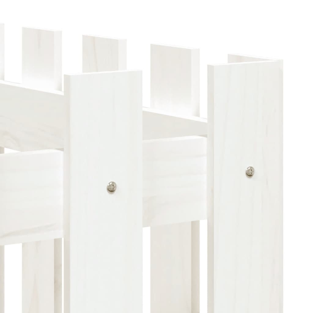 vidaXL Fioriera Giardino a Recinzione Bianca 150x50x70cm Massello Pino
