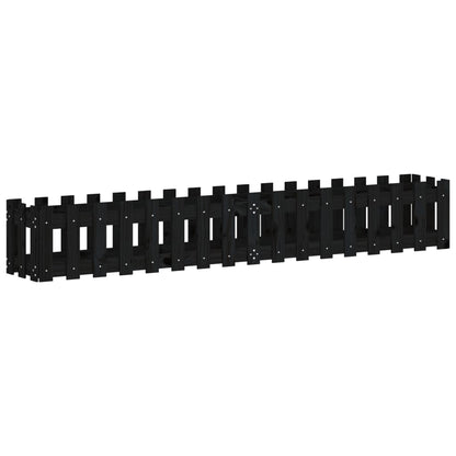 vidaXL Fioriera Giardino a Recinzione Nera 200x30x30cm Massello Pino VIDAXL