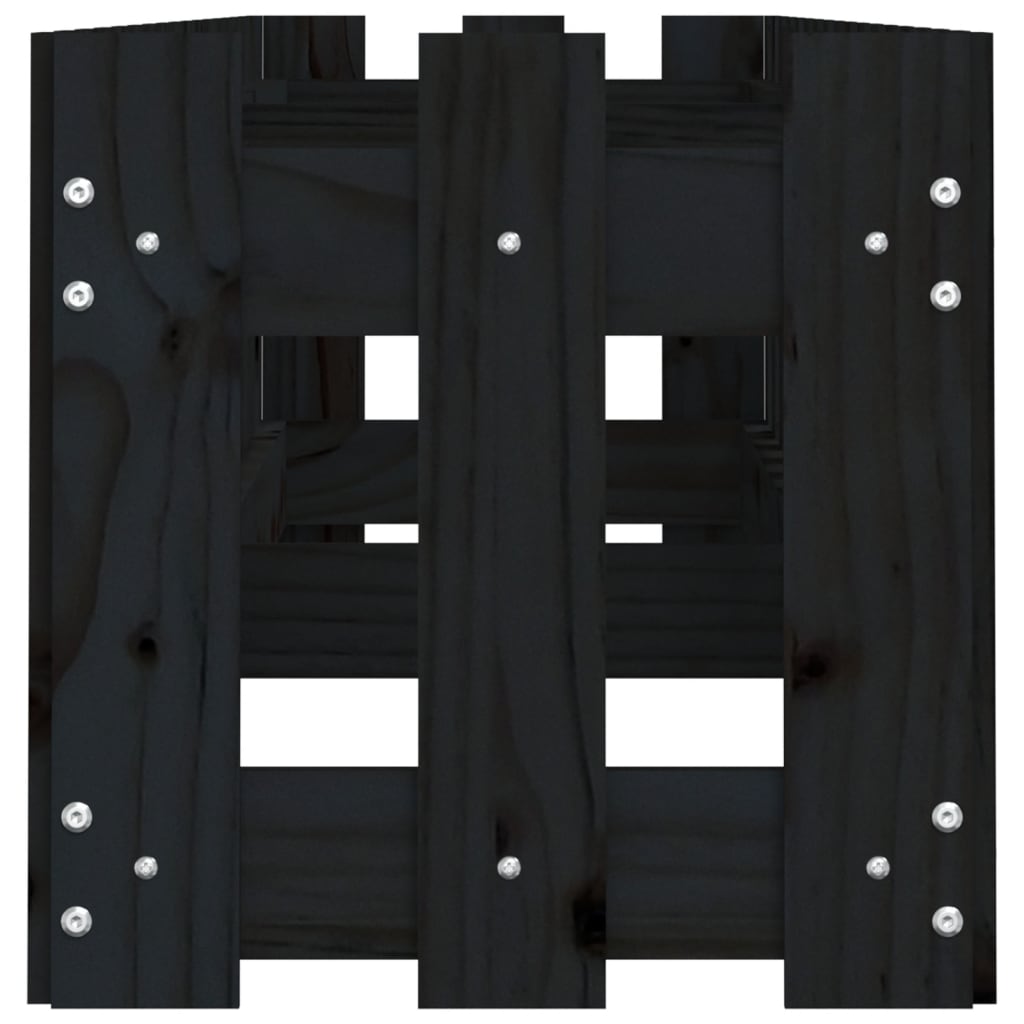 vidaXL Fioriera Giardino a Recinzione Nera 200x30x30cm Massello Pino VIDAXL