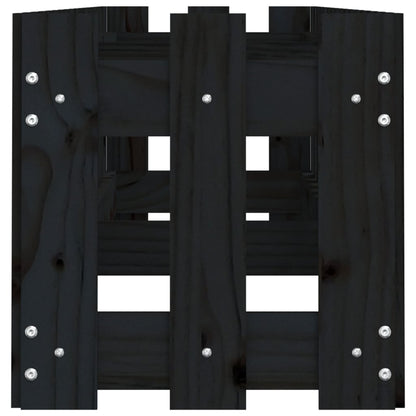 vidaXL Fioriera Giardino a Recinzione Nera 200x30x30cm Massello Pino VIDAXL