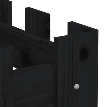 vidaXL Fioriera Giardino a Recinzione Nera 200x30x30cm Massello Pino VIDAXL