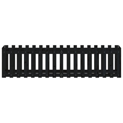 vidaXL Fioriera Giardino a Recinzione Nera 200x50x50cm Massello Pino
