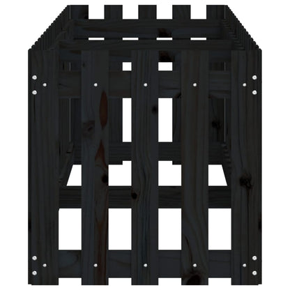 vidaXL Fioriera Giardino a Recinzione Nera 200x50x50cm Massello Pino