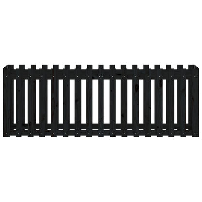 vidaXL Fioriera Giardino a Recinzione Nera 200x50x70cm Massello Pino